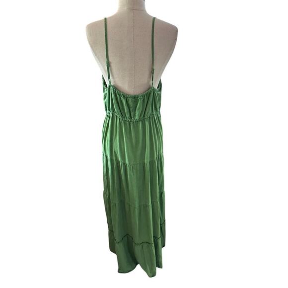 KUT FROM THE KLOTH Women's Green V-Neck Thea Tiered Ruffle Maxi Dress Size XL - Picture 5 of 8